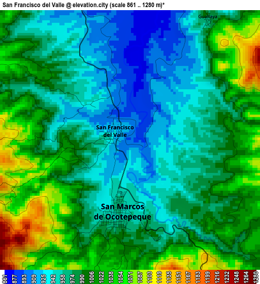 San Francisco del Valle elevation map