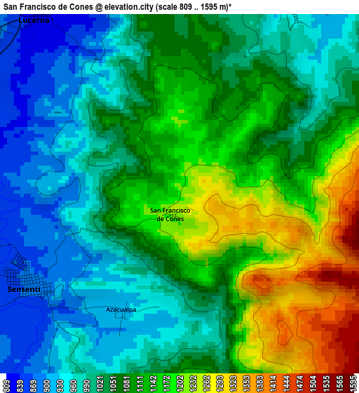 San Francisco de Cones elevation map