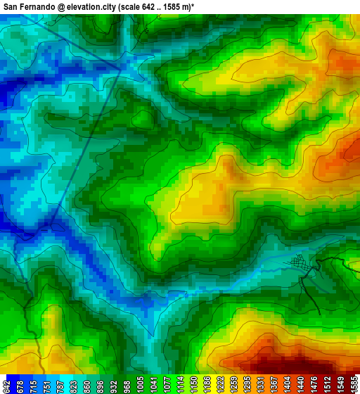 San Fernando elevation map