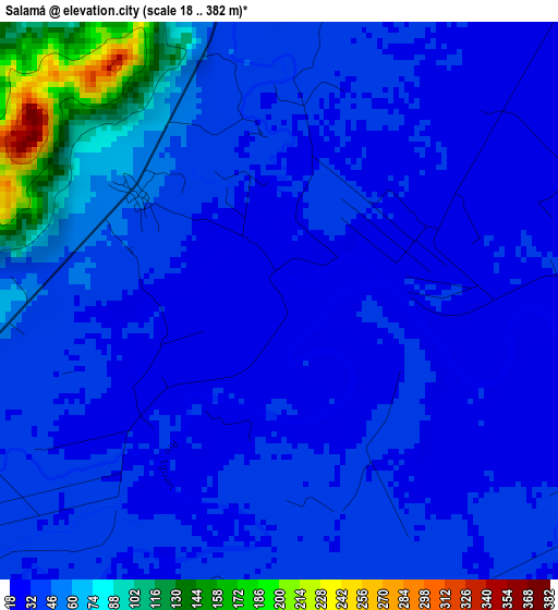 Salamá elevation map