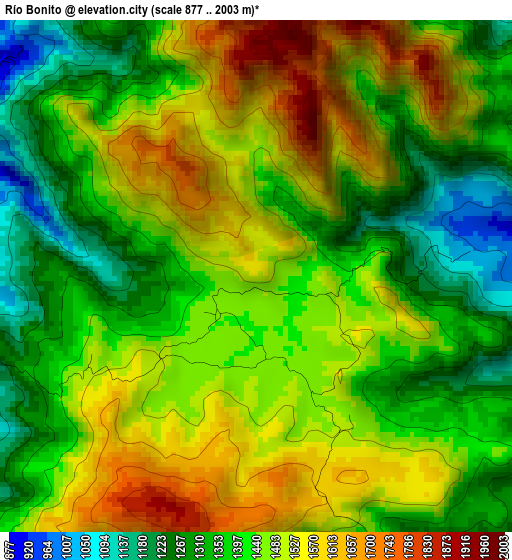Río Bonito elevation map