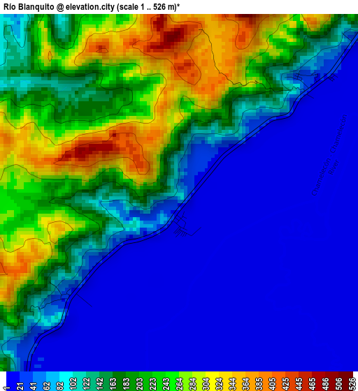 Río Blanquito elevation map