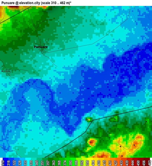 Punuare elevation map