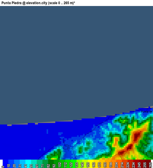 Punta Piedra elevation map