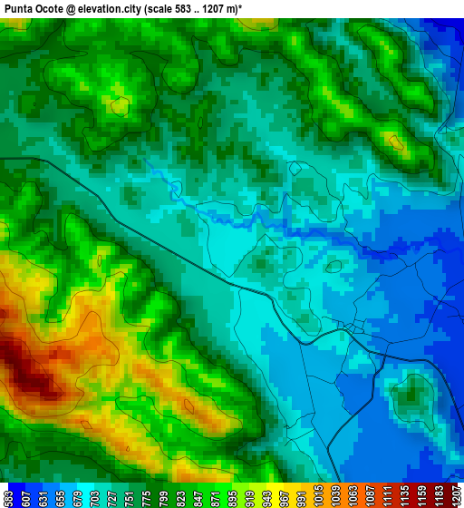 Punta Ocote elevation map