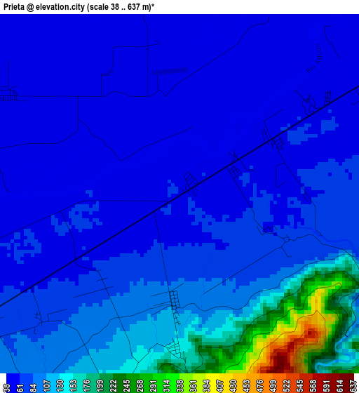 Prieta elevation map