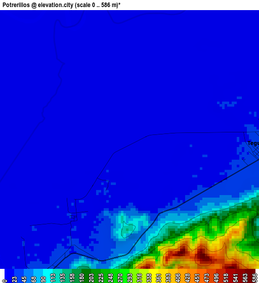 Potrerillos elevation map