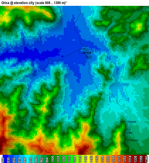 Orica elevation map