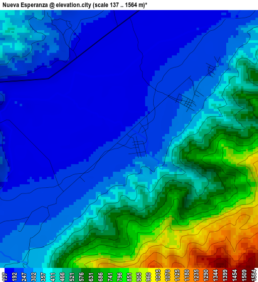 Nueva Esperanza elevation map