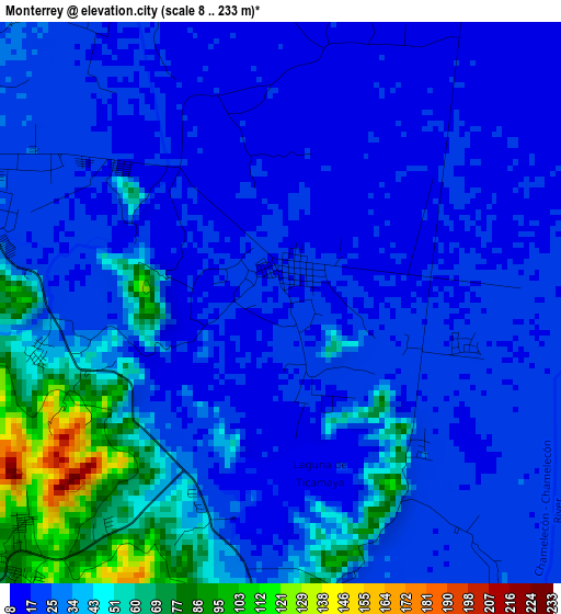 Monterrey elevation map