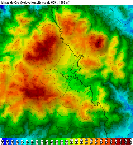 Minas de Oro elevation map