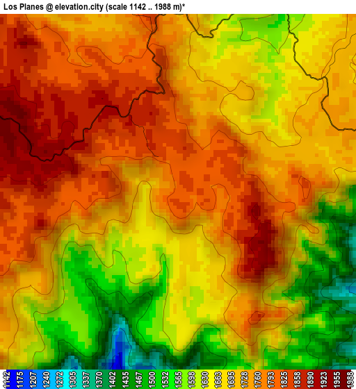 Los Planes elevation map