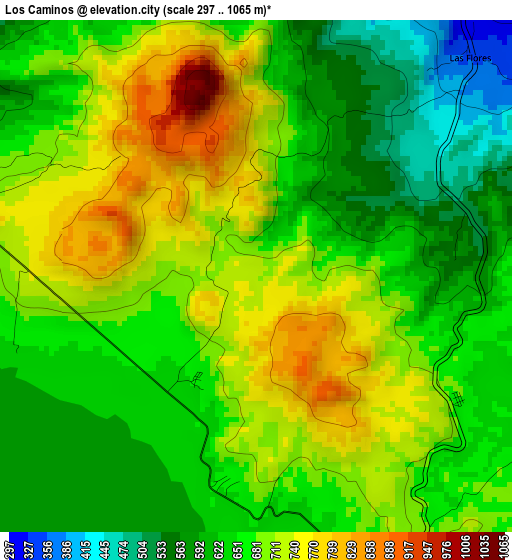 Los Caminos elevation map