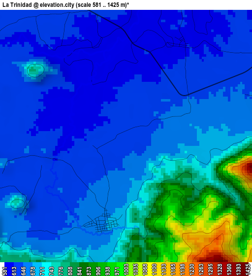 La Trinidad elevation map