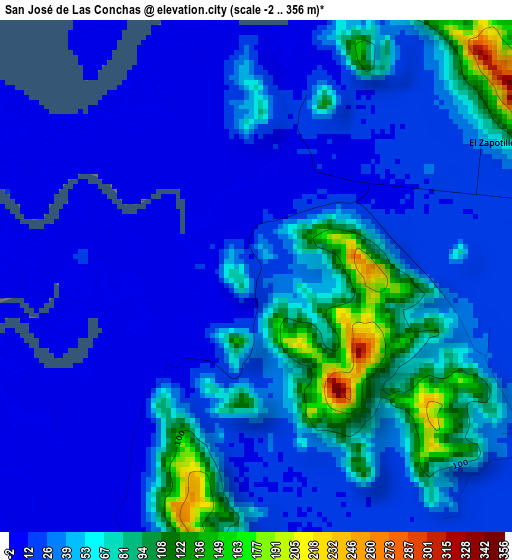 San José de Las Conchas elevation map