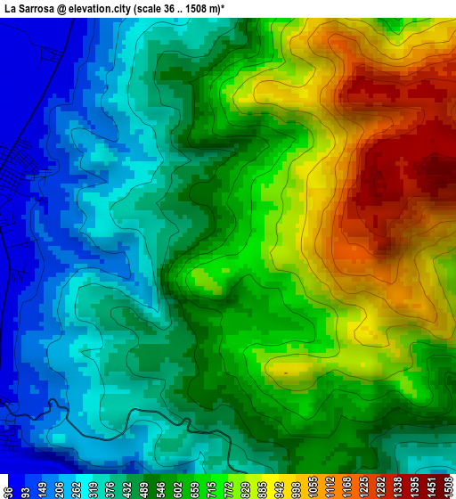 La Sarrosa elevation map