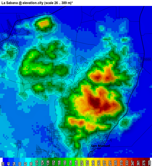 La Sabana elevation map