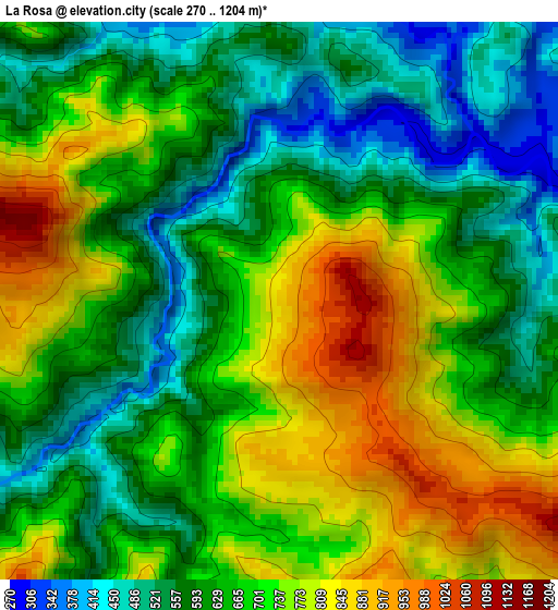 La Rosa elevation map