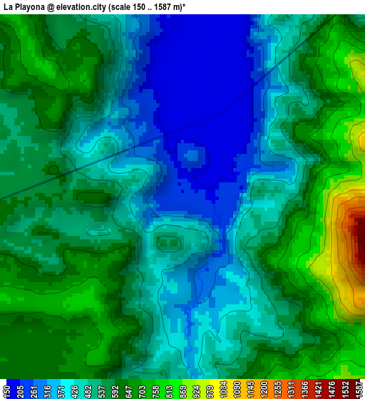 La Playona elevation map