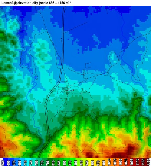 Lamaní elevation map