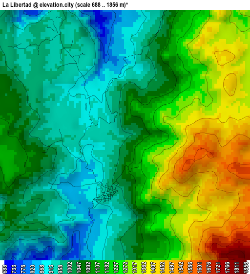 La Libertad elevation map