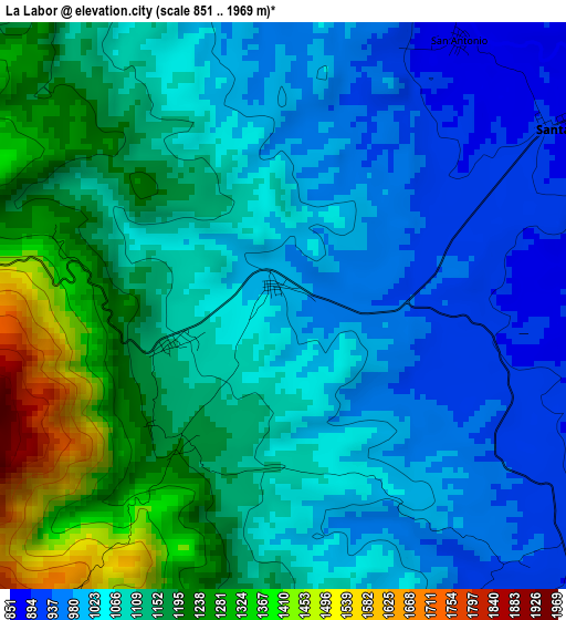 La Labor elevation map