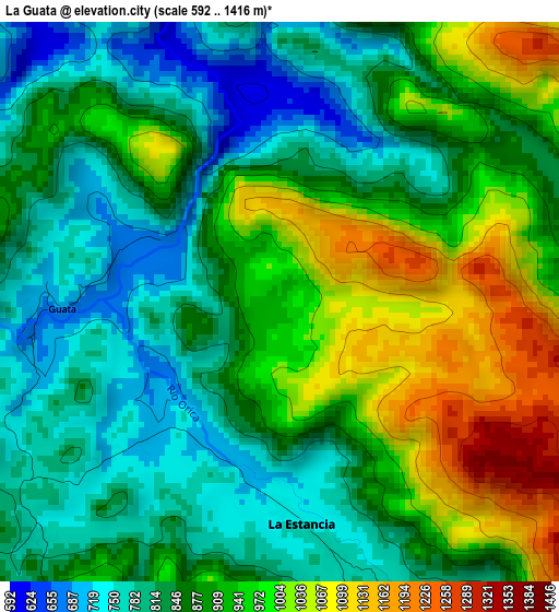 La Guata elevation map