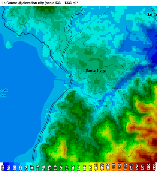 La Guama elevation map