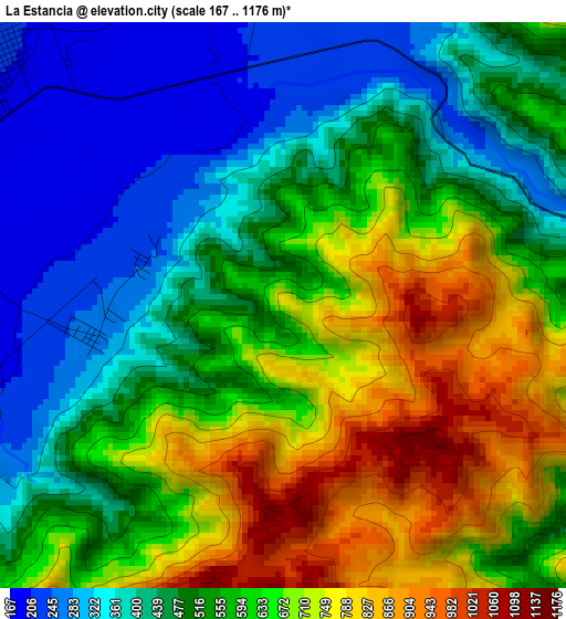 La Estancia elevation map