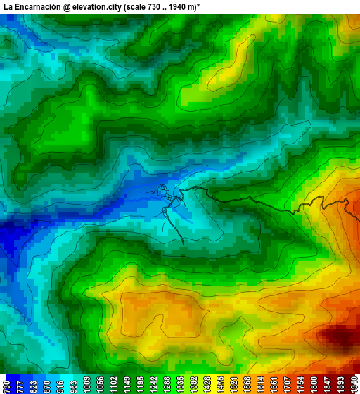 La Encarnación elevation map