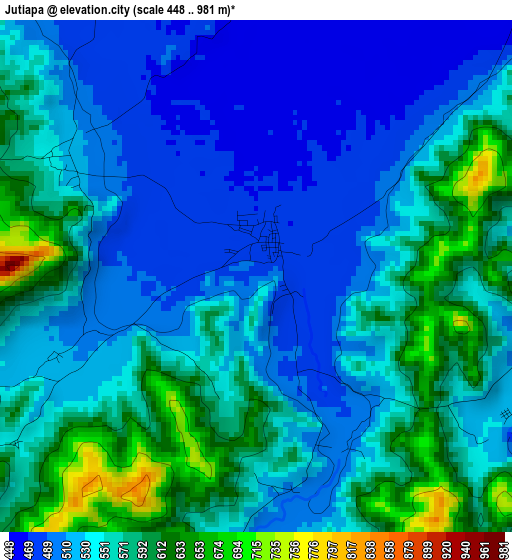 Jutiapa elevation map