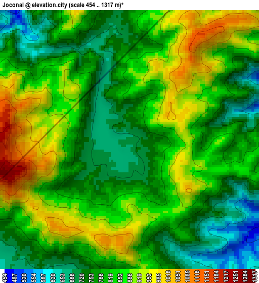 Joconal elevation map