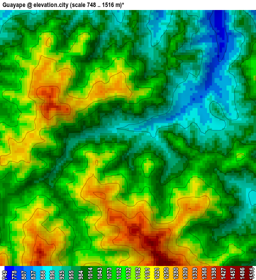 Guayape elevation map