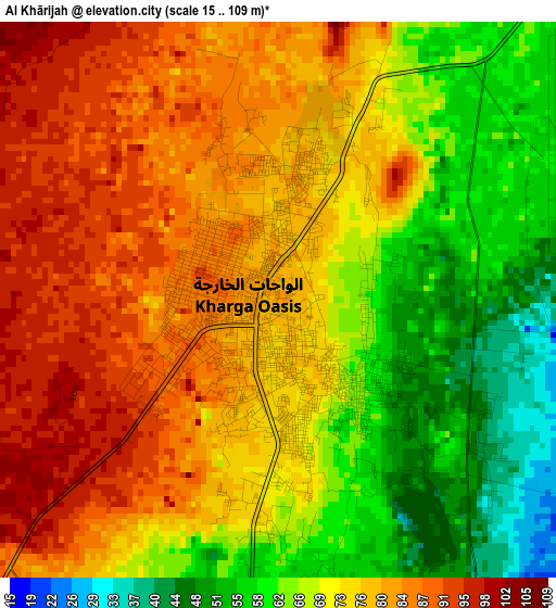 Al Khārijah elevation map