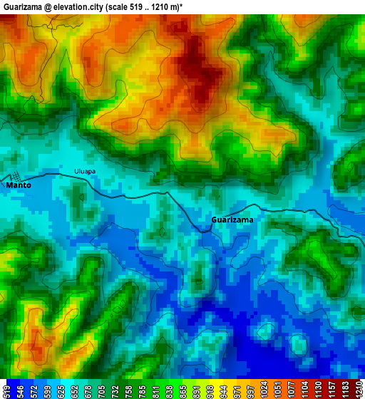 Guarizama elevation map