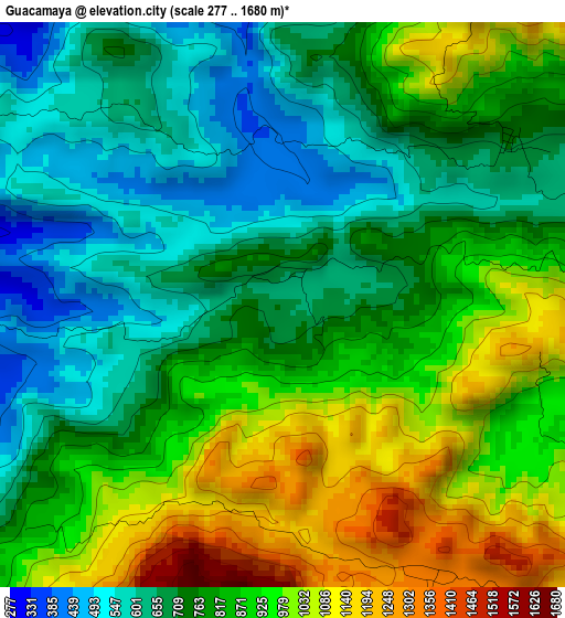 Guacamaya elevation map