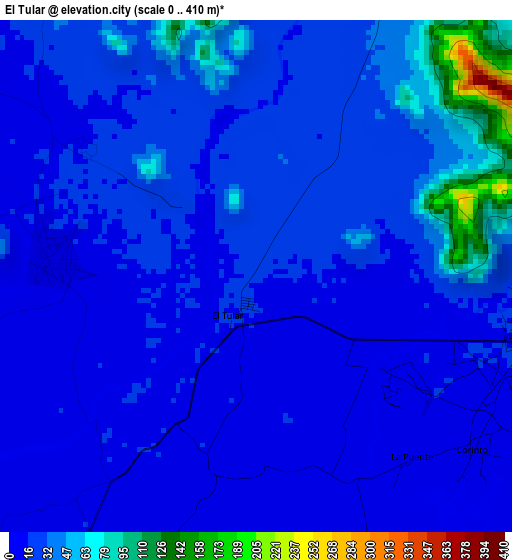 El Tular elevation map