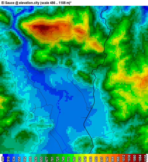 El Sauce elevation map