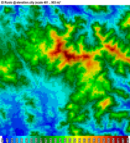 El Rusio elevation map