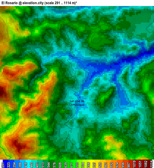 El Rosario elevation map