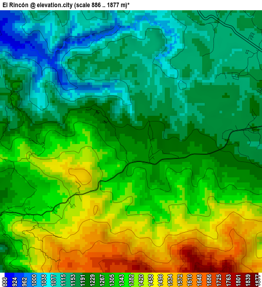 El Rincón elevation map