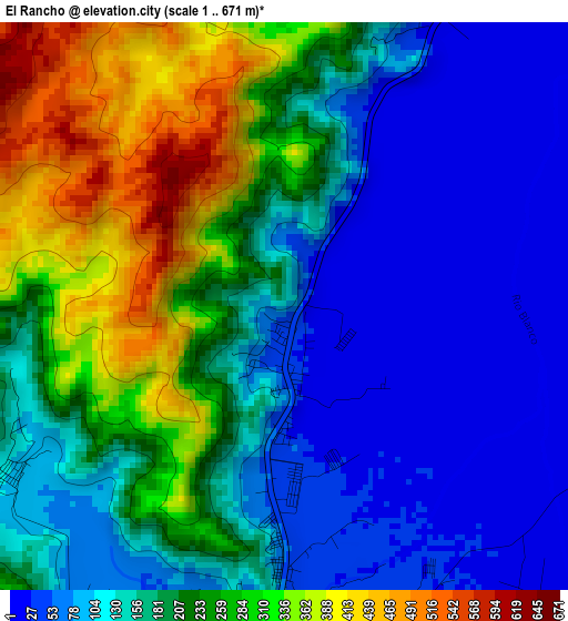 El Rancho elevation map