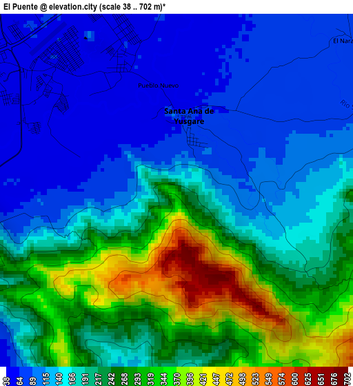 El Puente elevation map