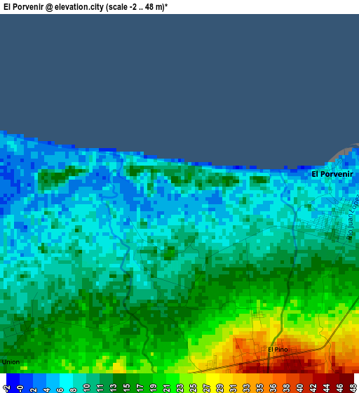 El Porvenir elevation map