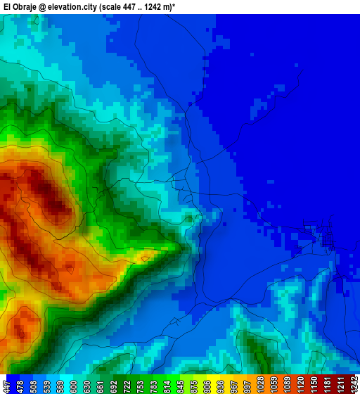 El Obraje elevation map