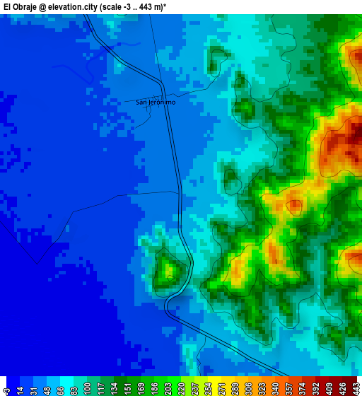 El Obraje elevation map