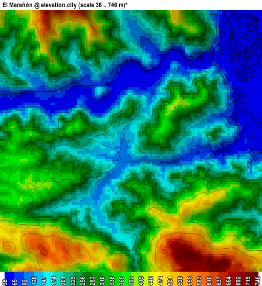 El Marañón elevation map