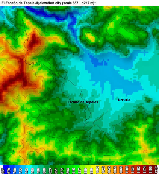 El Escaño de Tepale elevation map