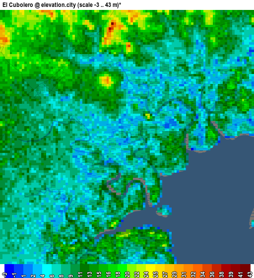 El Cubolero elevation map