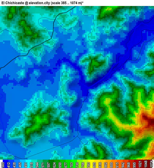 El Chichicaste elevation map